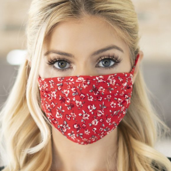 Trend Setter Diva Boutique Accessories - 2 for $20! Red Floral print face mask